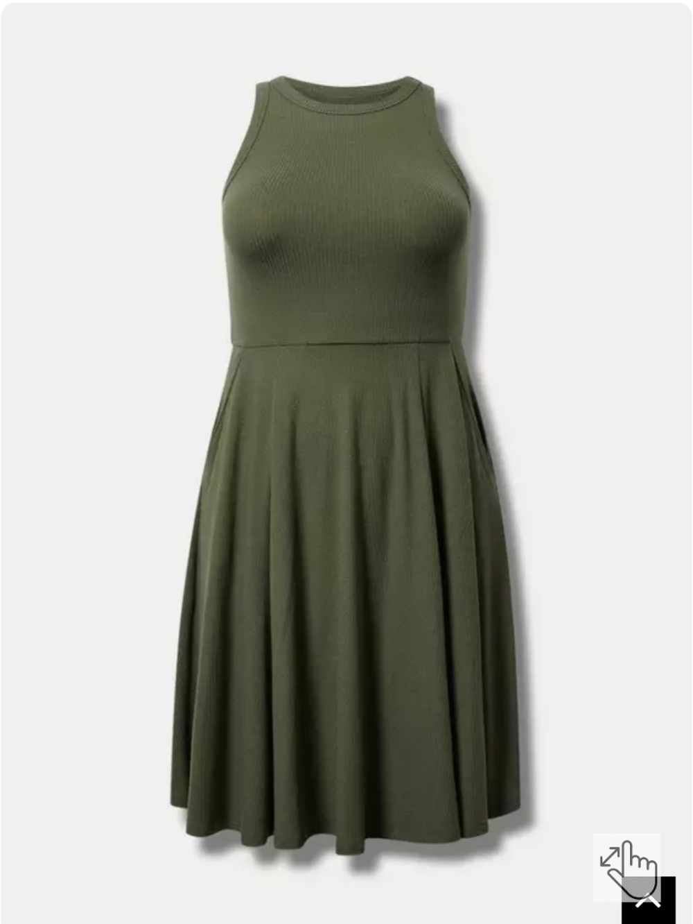 NWOT Green Skater Mini Dress
